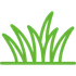 A silhouette of a green grass icon on a white background.